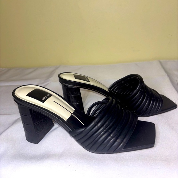 Dolce Vita Priana Slide Heel Sandal, Black, Women Size 7 - Picture 2 of 6